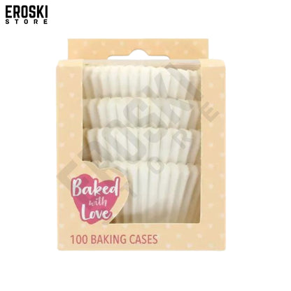 Baked with Love White Cupcake Cases