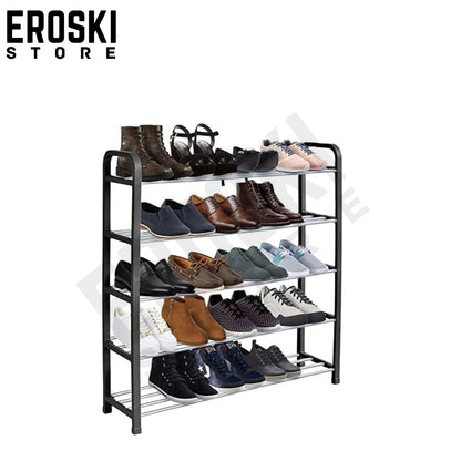 KEPLIN 5 Tier Shoe Slots Rack - Space Saving Shoe Storage Organiser