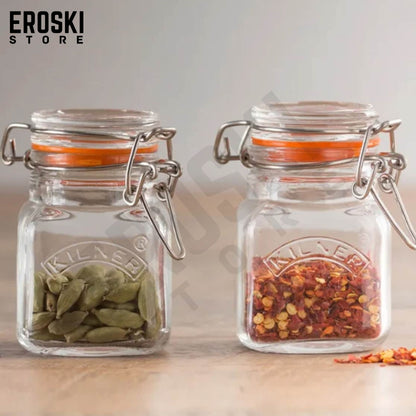 Argon Tableware Glass Jar with Airtight Metal Clip Lid